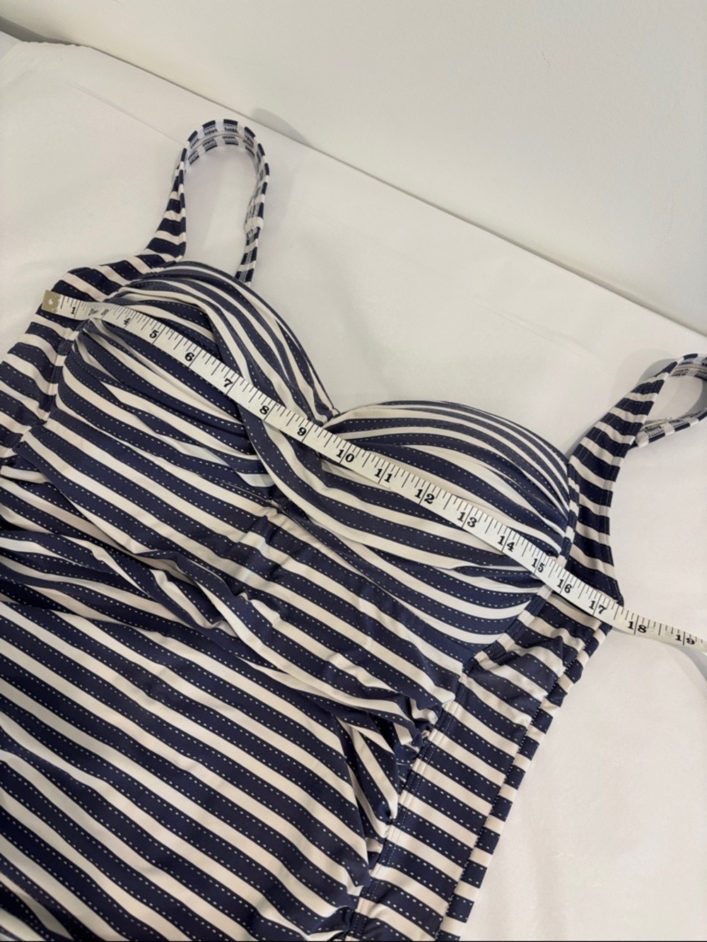 NIPTUCK Joanne twist front one piece bathing suit striped swim suit ruching 14 - Picture 11 of 14
